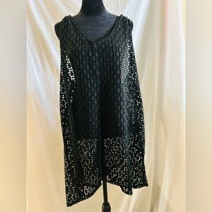 Black Lace Romper Swim Cover-Up